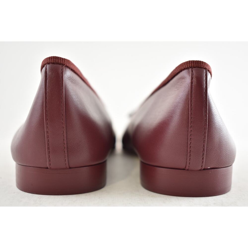 Chanel 26S Burgundy Red Pink Lambskin Leather CC Logo Ballet Ballerina Flat 37.5 - Picture 16 of 16